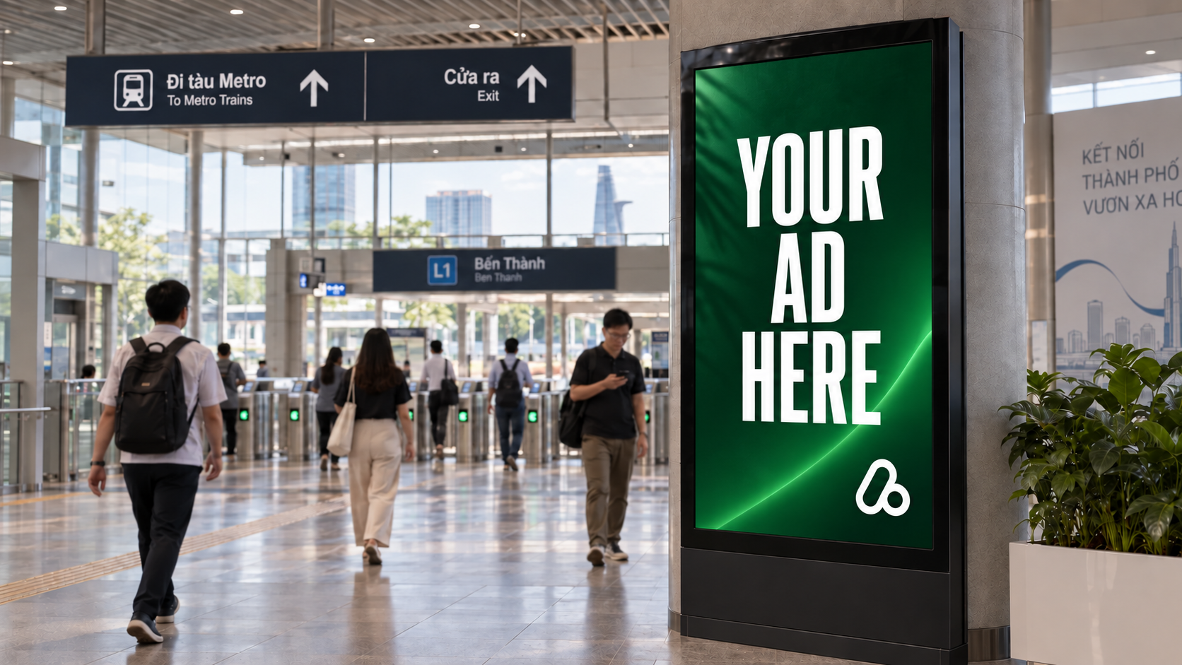 AdTRUE Global advertising on a metro station screen