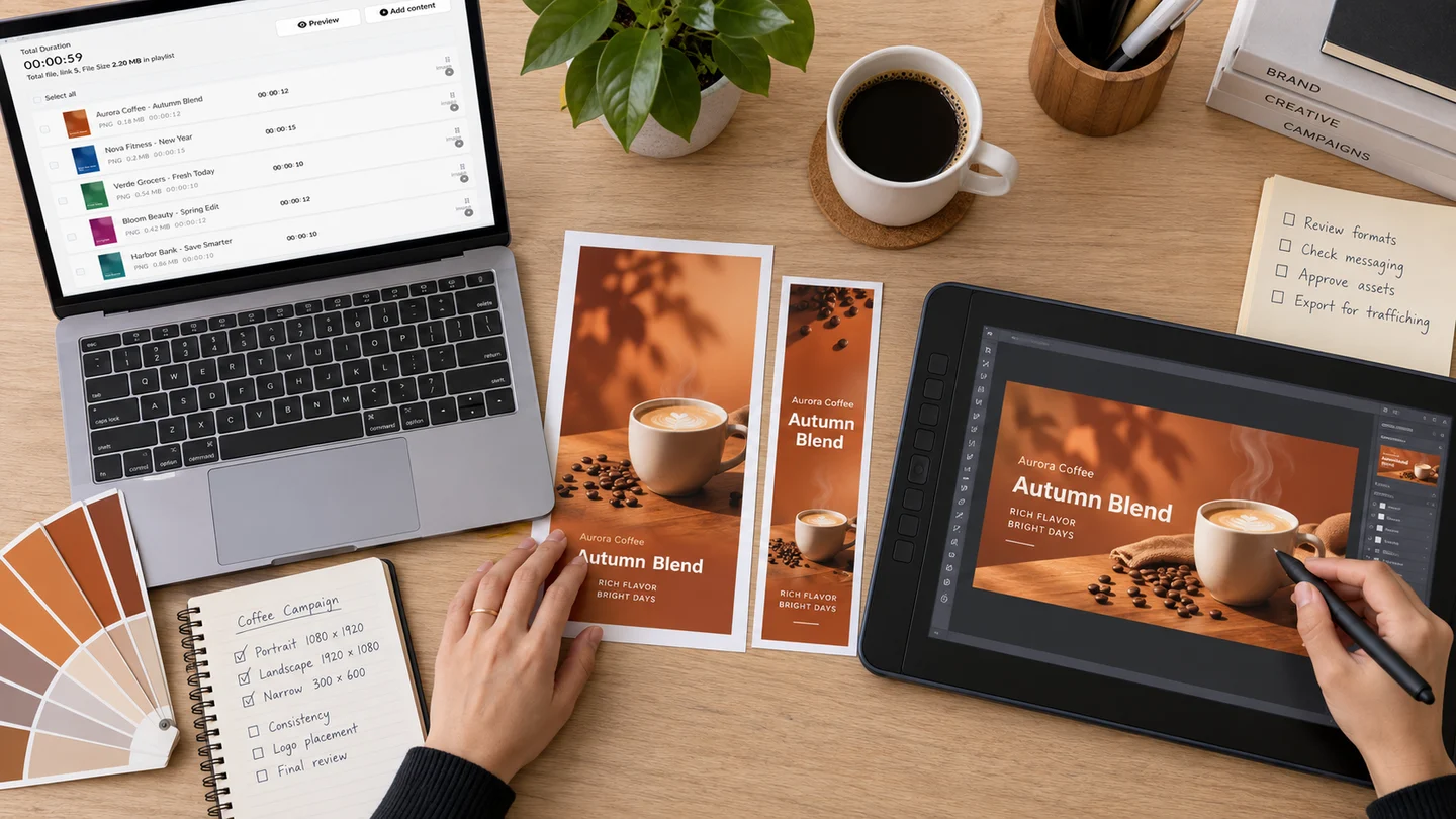 Creative specialist adapting ads for multiple digital screen formats